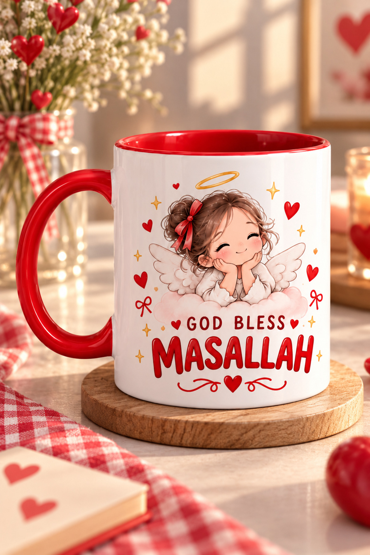 Melek Manifest Baskılı Kupa Bardak - Özel Tasarım Porselen Hediye Kupa · Kırmızı · görsel 2
