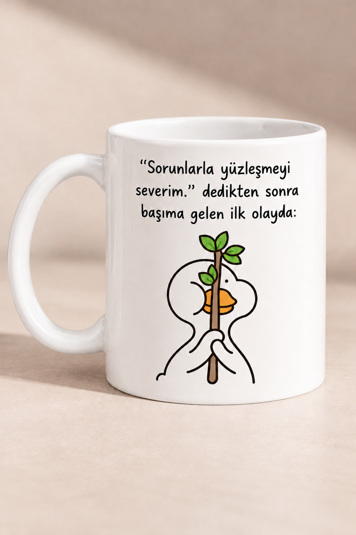 Ördek Baskılı Kupa Bardak - Özel Tasarım Porselen Hediye Kupa · Beyaz