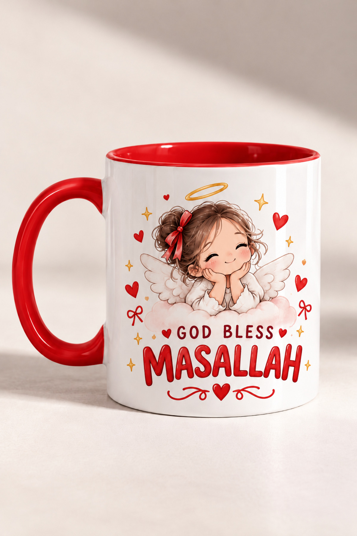 Melek Manifest Baskılı Kupa Bardak - Özel Tasarım Porselen Hediye Kupa · Kırmızı